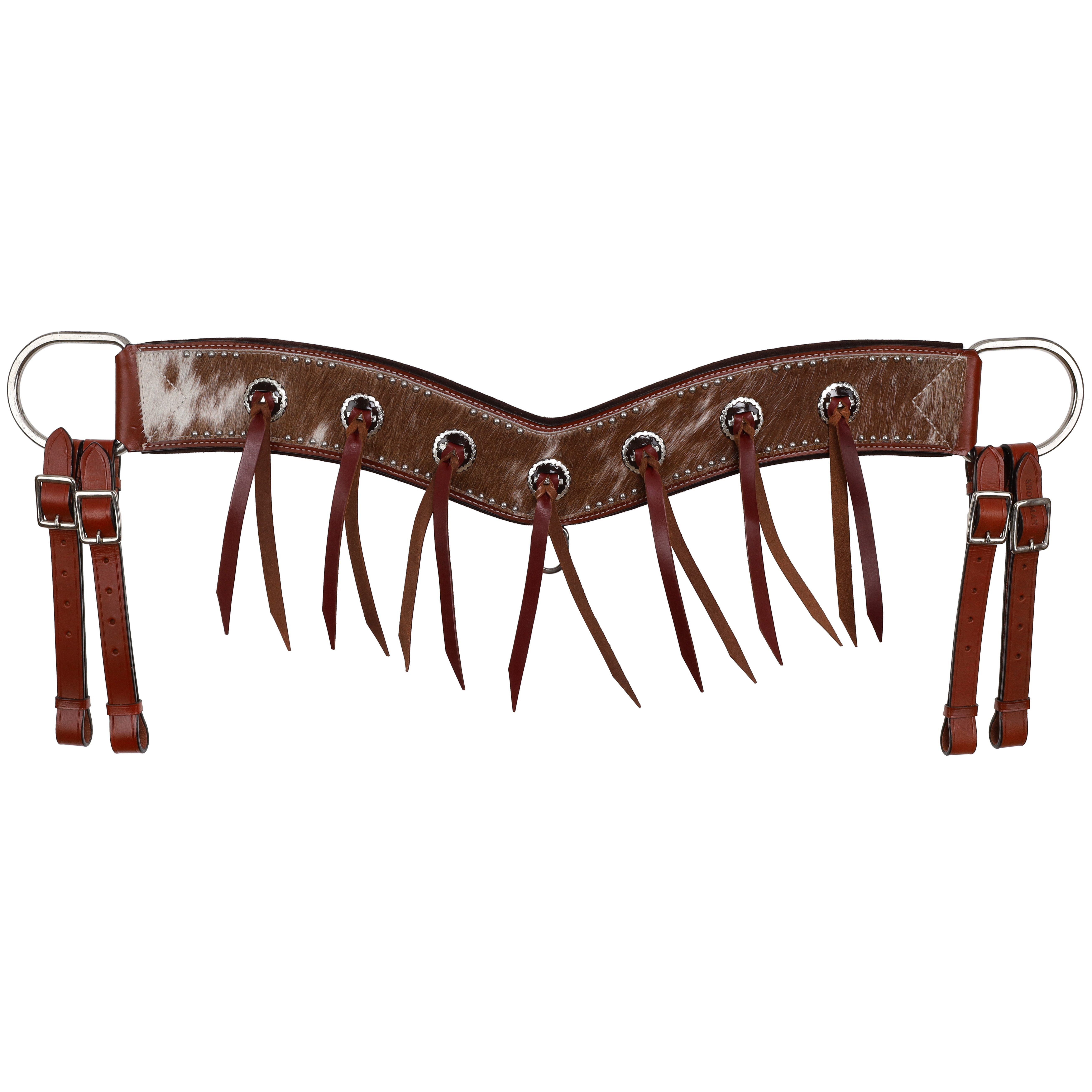 Showman Hair-On Cowhide Tripping Collar - 3.5 Inch Western Leather Horse Collar