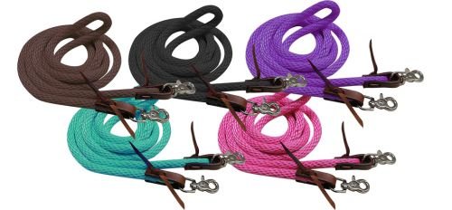 Showman 96" Derby Nylon Fass Zügel mit Schere Druckknopfenden - Bild 2 von 7