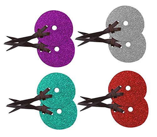 Protezioni per punte in pelle sovrapposte glitterate - Foto 2 di 6