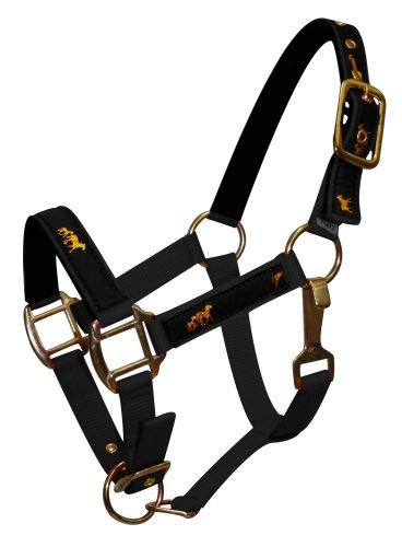 Pony Size Adjustable Neoprene Lined Nylon Halter w/ "Running Horse" Overlay - Picture 3 of 8