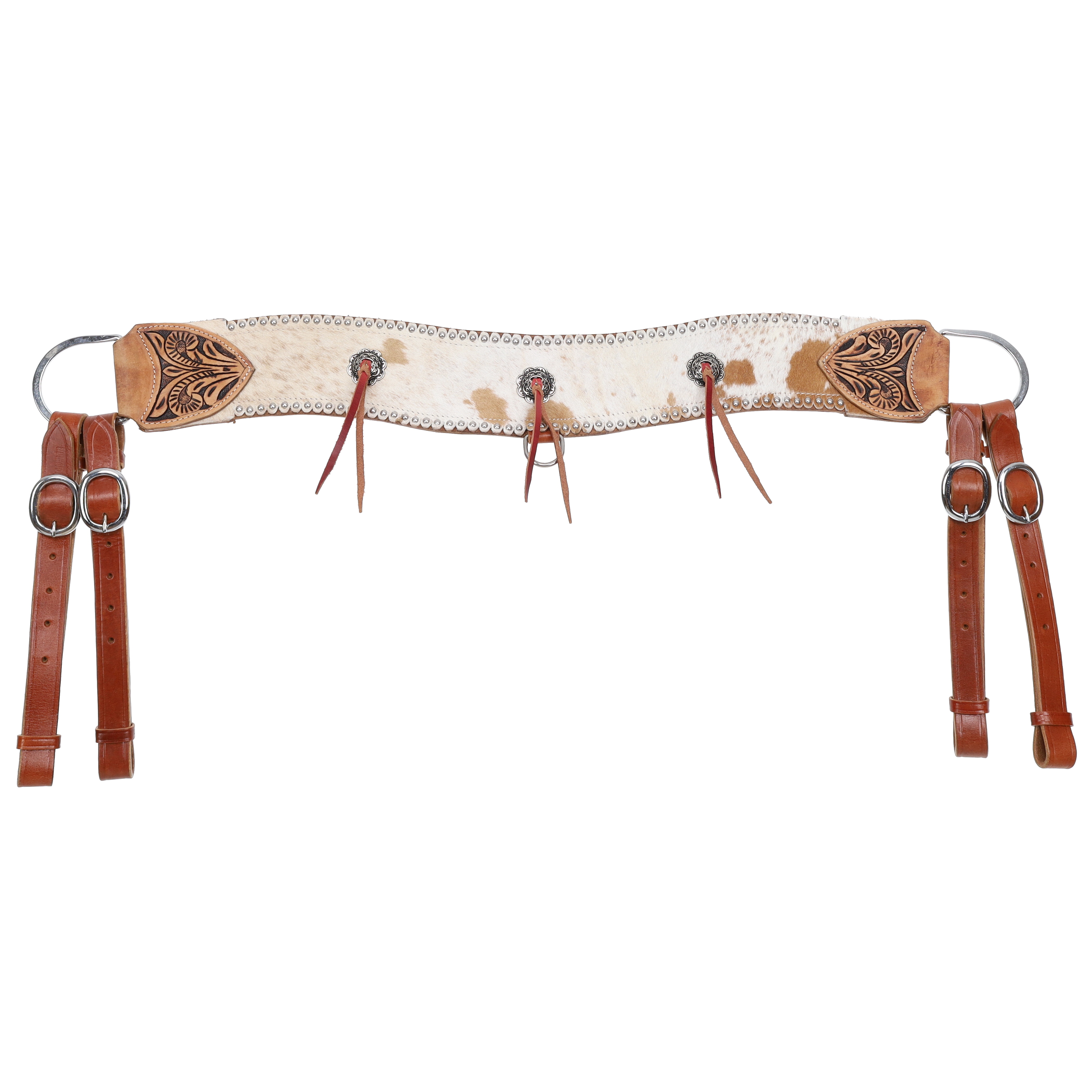 Showman Basketweave Tripping Collar – Tooled Leather Horse Breast