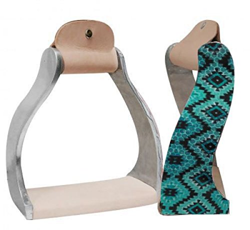 Showman Lightweight Twisted Angled Aluminum Stirrups Cross & Steer Head Design