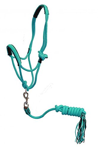 Showman PONY Braided Nylon Cowboy Knot Rope Halter w/ Lead - Picture 6 of 6