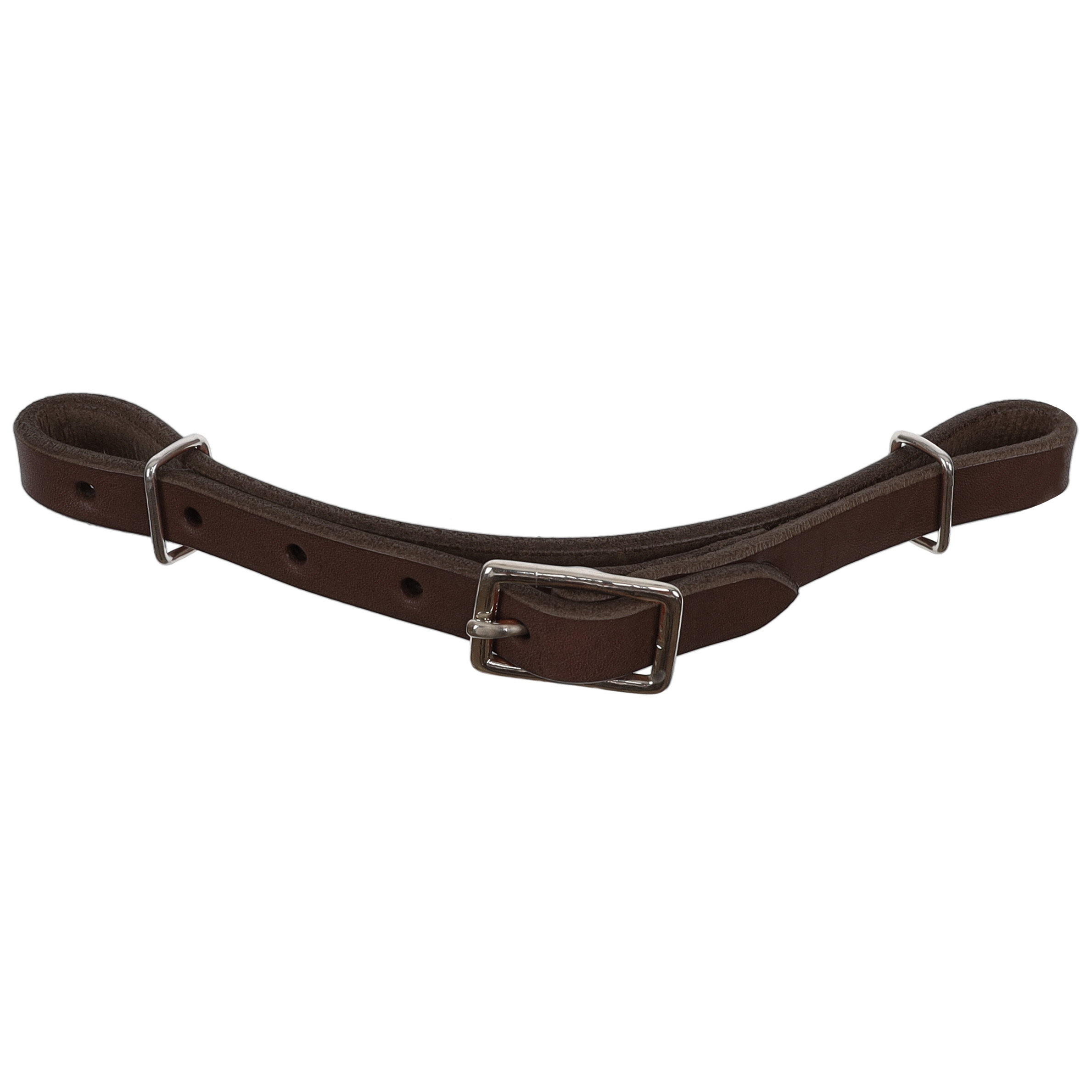 Showman Adjustable Oiled Leather Curb Strap - Picture 5 of 5