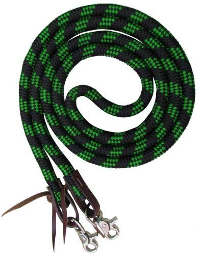 Showman 8' Braided Nylon Barrel Reins w/ Scissor Snap Ends - Picture 3 of 6