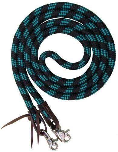 Showman 8' Braided Nylon Barrel Reins w/ Scissor Snap Ends - Picture 6 of 6
