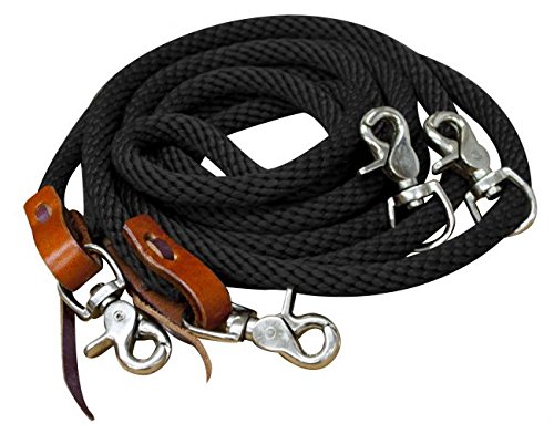 Showman 11' Round Braided Nylon Draw Reins - Picture 3 of 4