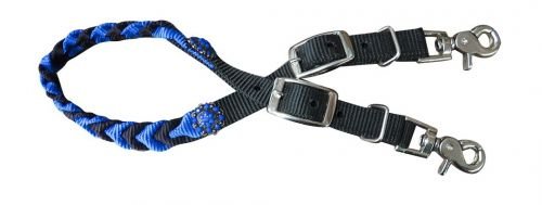 Showman Braided Nylon Wither Strap w/ Rhinestone Conchos - Picture 3 of 6