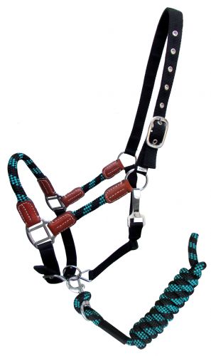 Showman Nylon Neckholder mit Lederakzenten & passendem Bleiseil - Bild 8 von 8