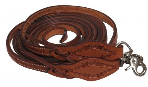 Showman 5/8 X 8' Argentina Cow Leather Split Reins | Medium Oil | Model 19312