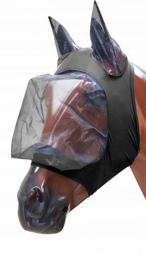 Showman Lycra Reißverschluss Fliegenmaske mit Ohren - Bild 3 von 6