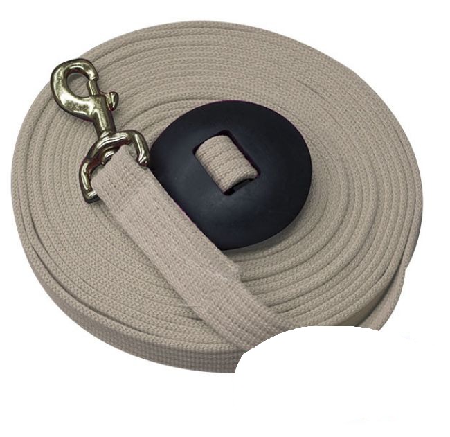 Showman 25' Flat Cotton Web Lunge Line w/ Brass Snap - Picture 5 of 8