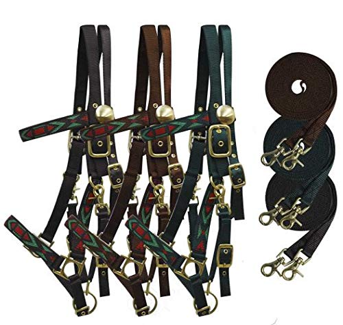Showman Nylon Neckholder Trense Kombination mit gewebtem aztekischem Motiv & Zügeln - Bild 2 von 5