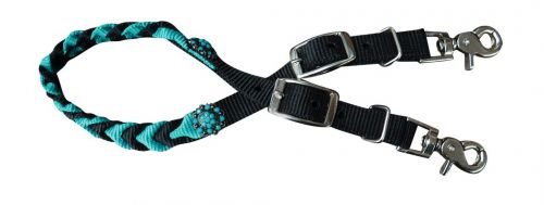 Showman Braided Nylon Wither Strap w/ Rhinestone Conchos - Picture 6 of 6