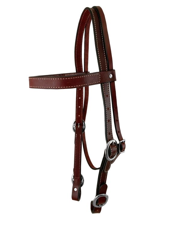Showman Argentina Cow Leather Draft Horse Size Browband Headstall - Picture 4 of 5