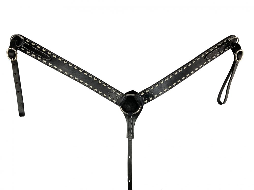 Showman Argentina Cow Leather Buckstitch Breast Collar - Picture 2 of 4
