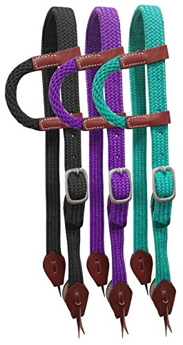 Showman Nylon Single Ear Headstall w/ Leather Accents - Picture 2 of 5