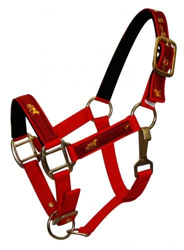 Pony Size Adjustable Neoprene Lined Nylon Halter w/ "Running Horse" Overlay - Picture 8 of 8