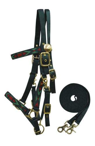 Showman Nylon Neckholder Trense Kombination mit gewebtem aztekischem Motiv & Zügeln - Bild 5 von 5