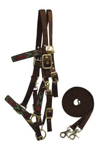 Showman Nylon Neckholder Trense Kombination mit gewebtem aztekischem Motiv & Zügeln - Bild 4 von 5
