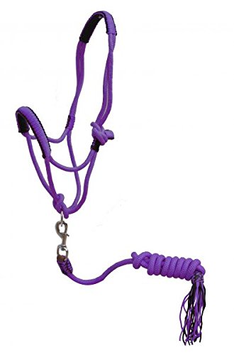 Showman PONY Braided Nylon Cowboy Knot Rope Halter w/ Lead - Picture 5 of 6
