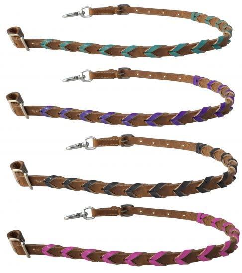 Showman Argentina Cow Leather Wither Strap w/ Color Braided Leather Accent - Picture 2 of 6