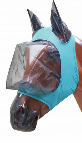 Showman Lycra Reißverschluss Fliegenmaske mit Ohren - Bild 6 von 6