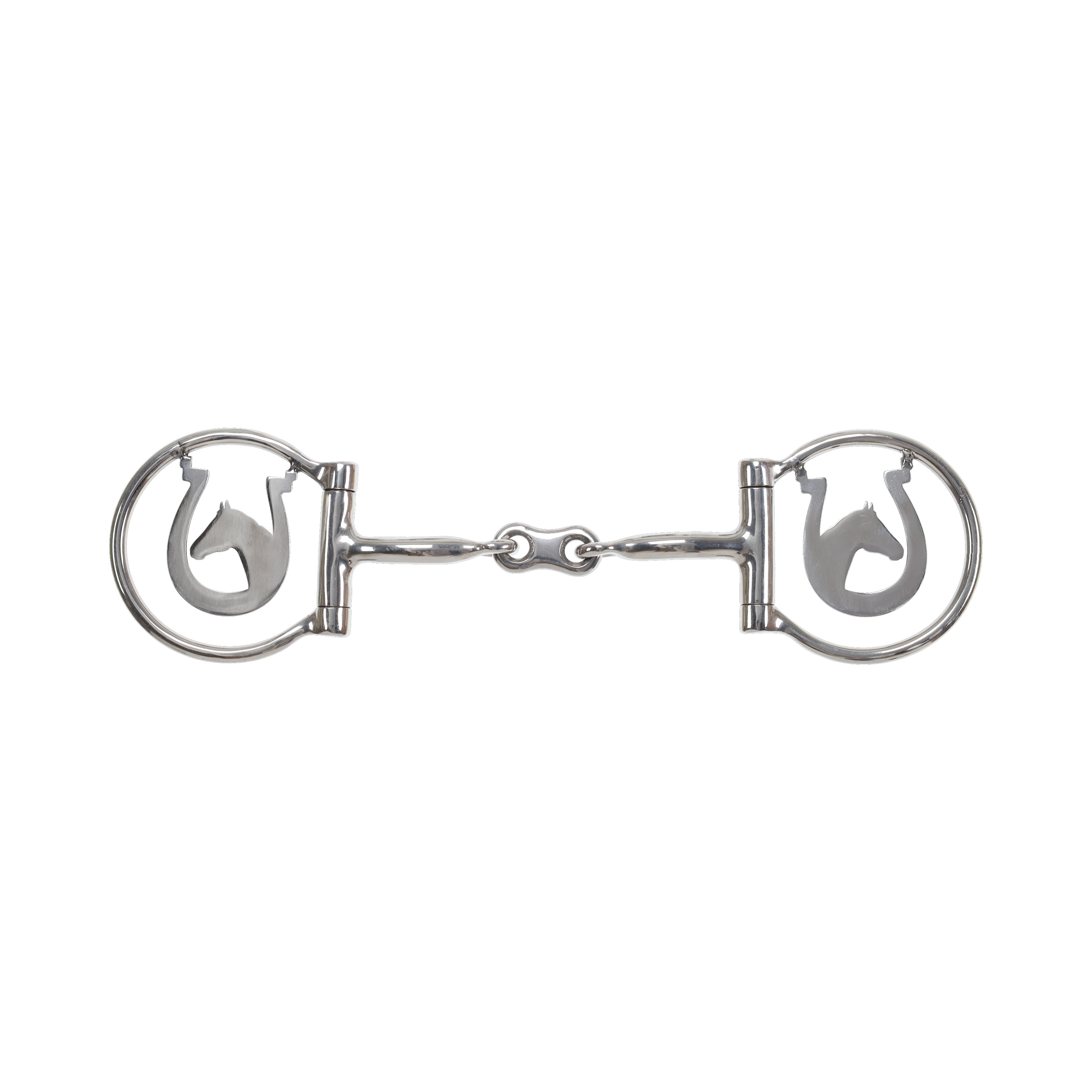 Mors Plat Showman Horseshoe Haven D-Ring Dogbone En Acier Inoxydable Pour Cheval