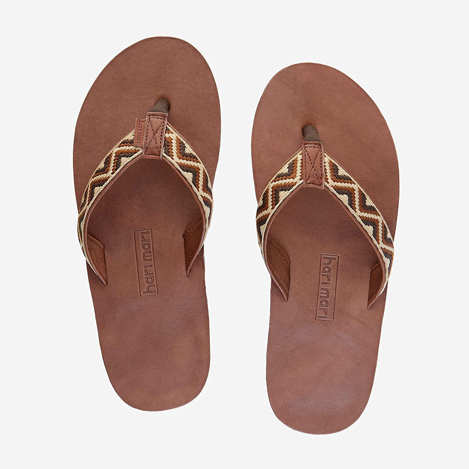 Hari Mari Men's Fields Camino Chocolate Size 10 Memory Foam Flip Flops - Picture 5 of 13