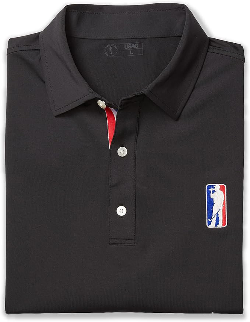 U Suck At Golf Men’s High Performance Dry Fit Short Sleeve Golf Polo Shirt