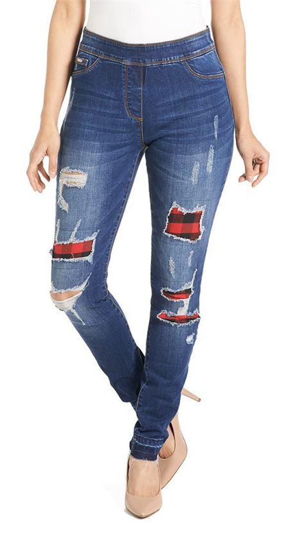 Coco + Carmen OMG Small Patchwork Medium Denim and Leopard Skinny Jeans