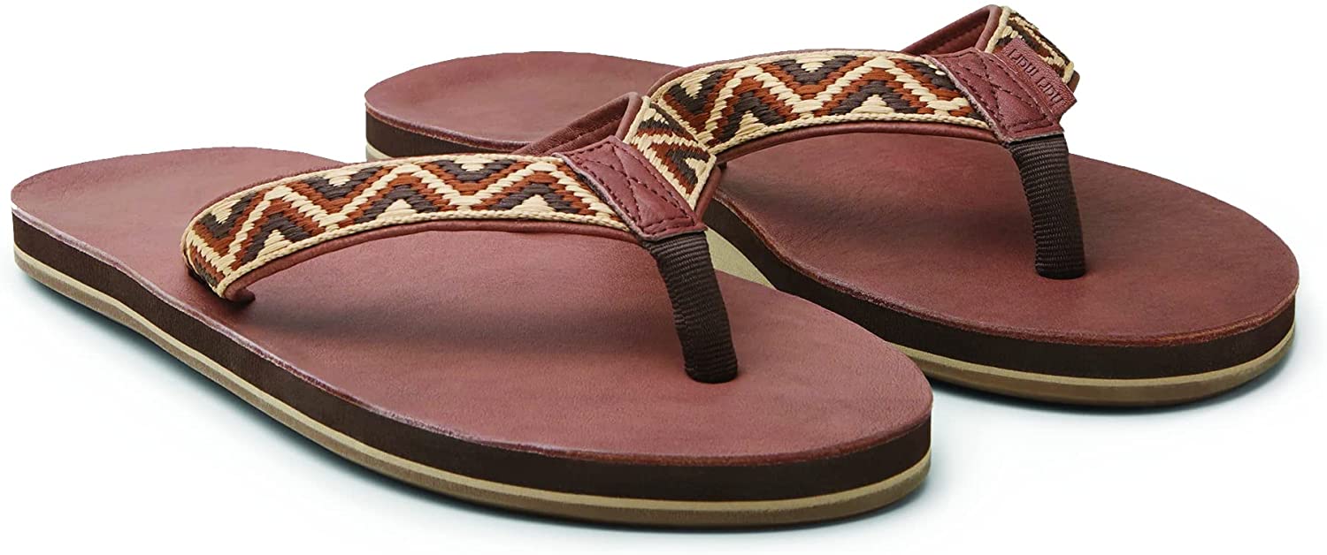 Hari Mari Men's Fields Camino Chocolate Size 10 Memory Foam Flip Flops - Picture 3 of 13