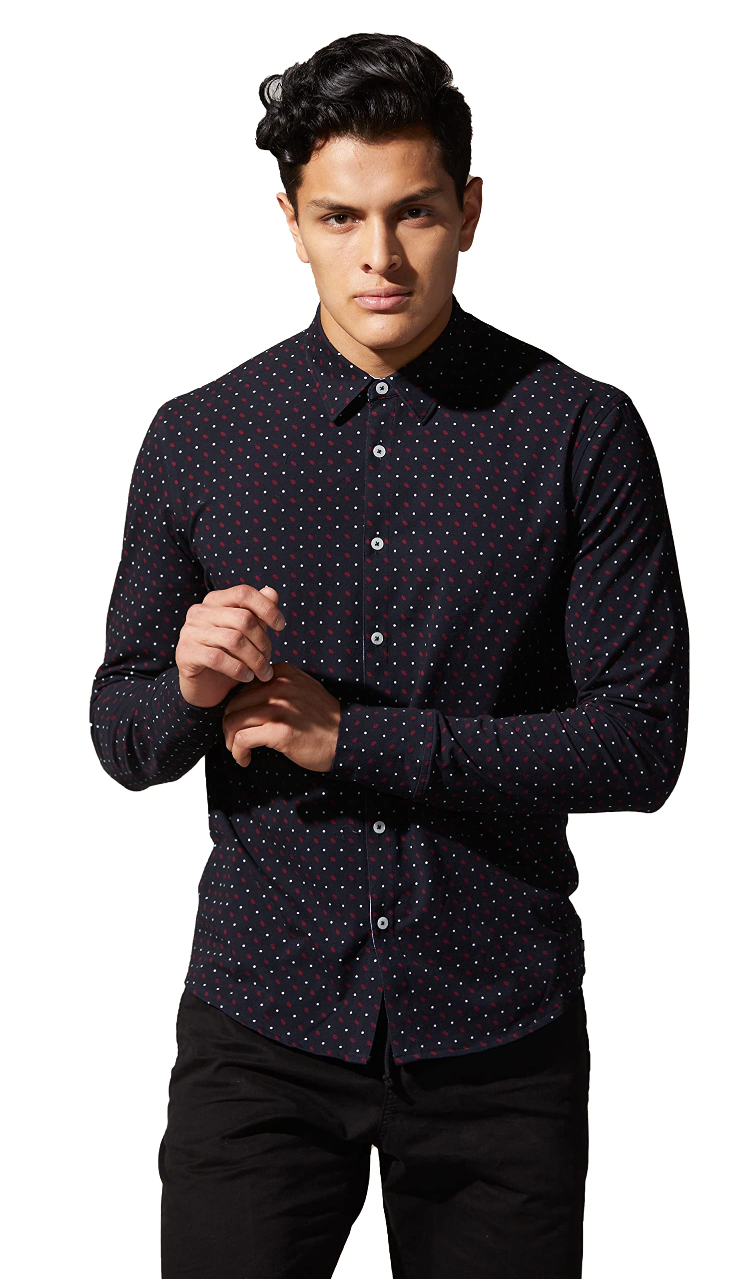 Good Man Brand Simple Dot Woven On-Point Long Sleeve Shirt