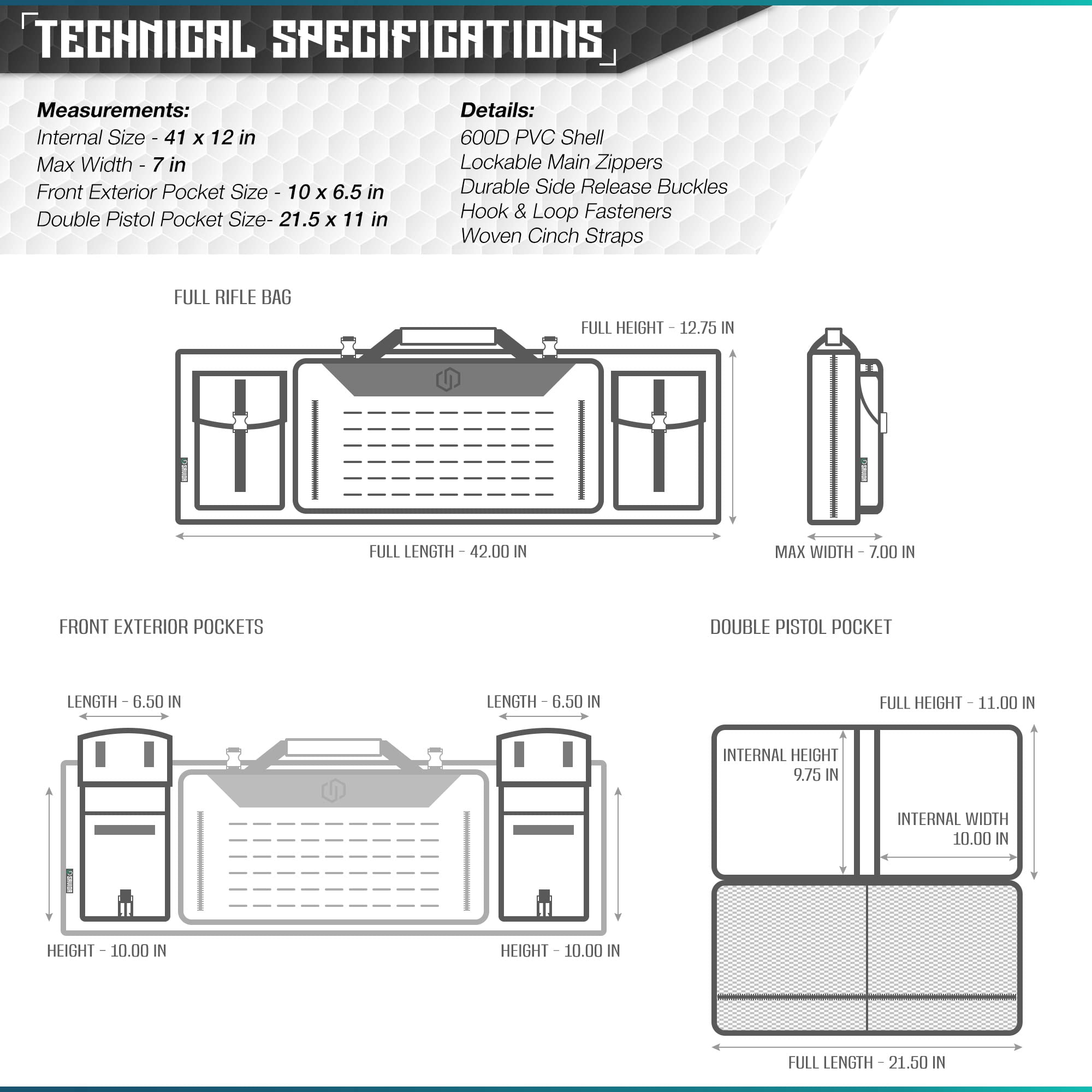Savior Equipment Urban Warfare Double Rifle Bag Gun 36"/42"/46"55"