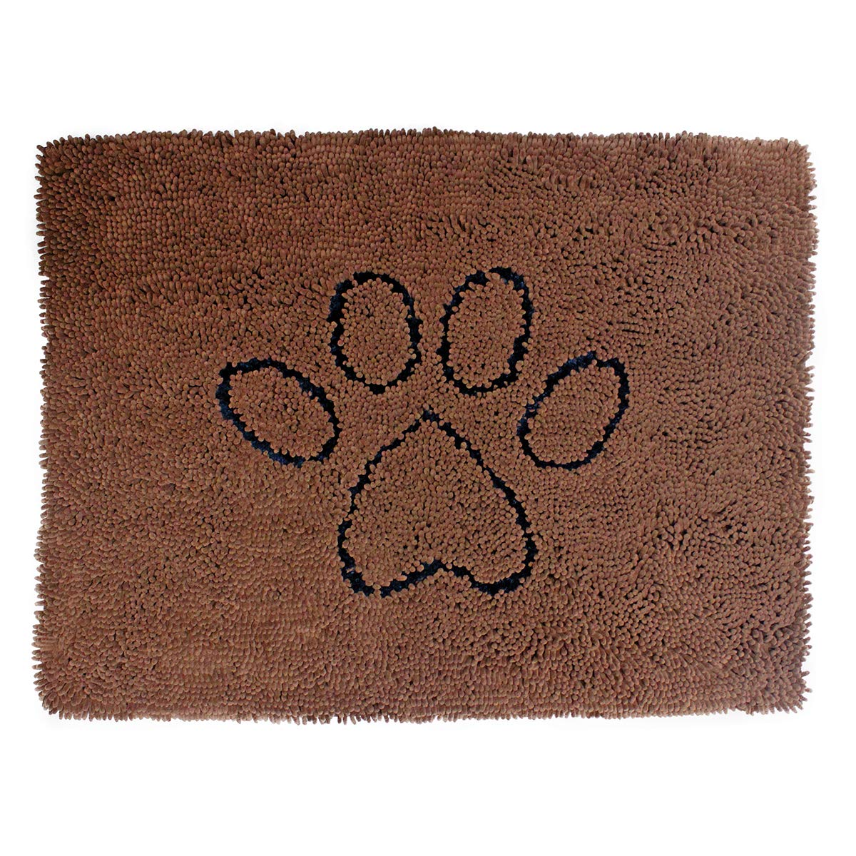 My Doggy Place Ultra Absorbent Microfiber Dog Door Mat Large (36 x 26) Brown w/Paw Print