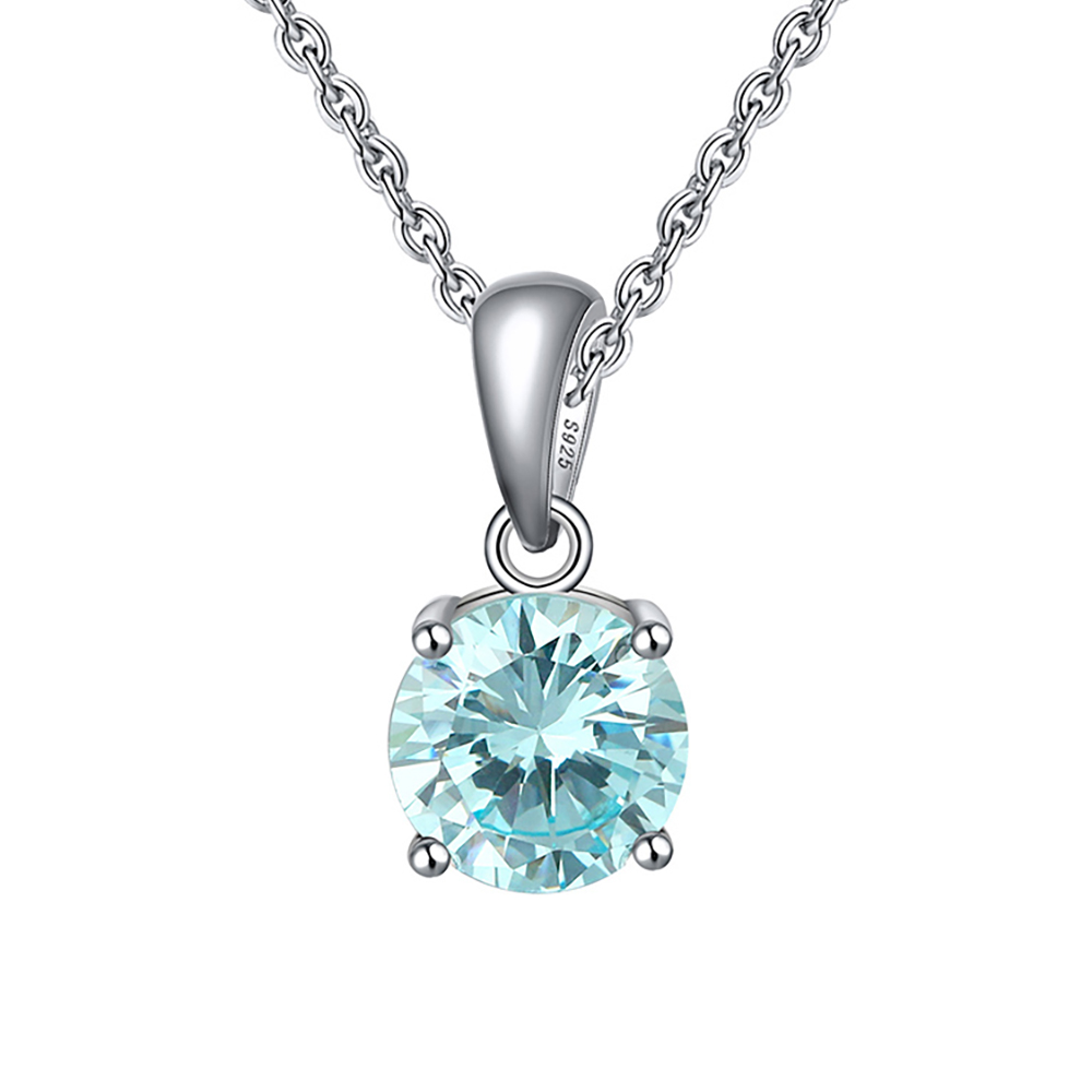 Solitaire Birthstone Necklace for Women Cz Sterling Silver Ginger Lyne - Picture 28 of 43