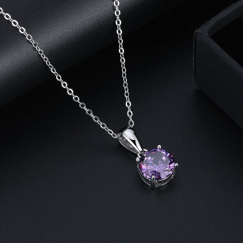 Solitaire Birthstone Necklace for Women Cz Sterling Silver Ginger Lyne - Picture 14 of 43