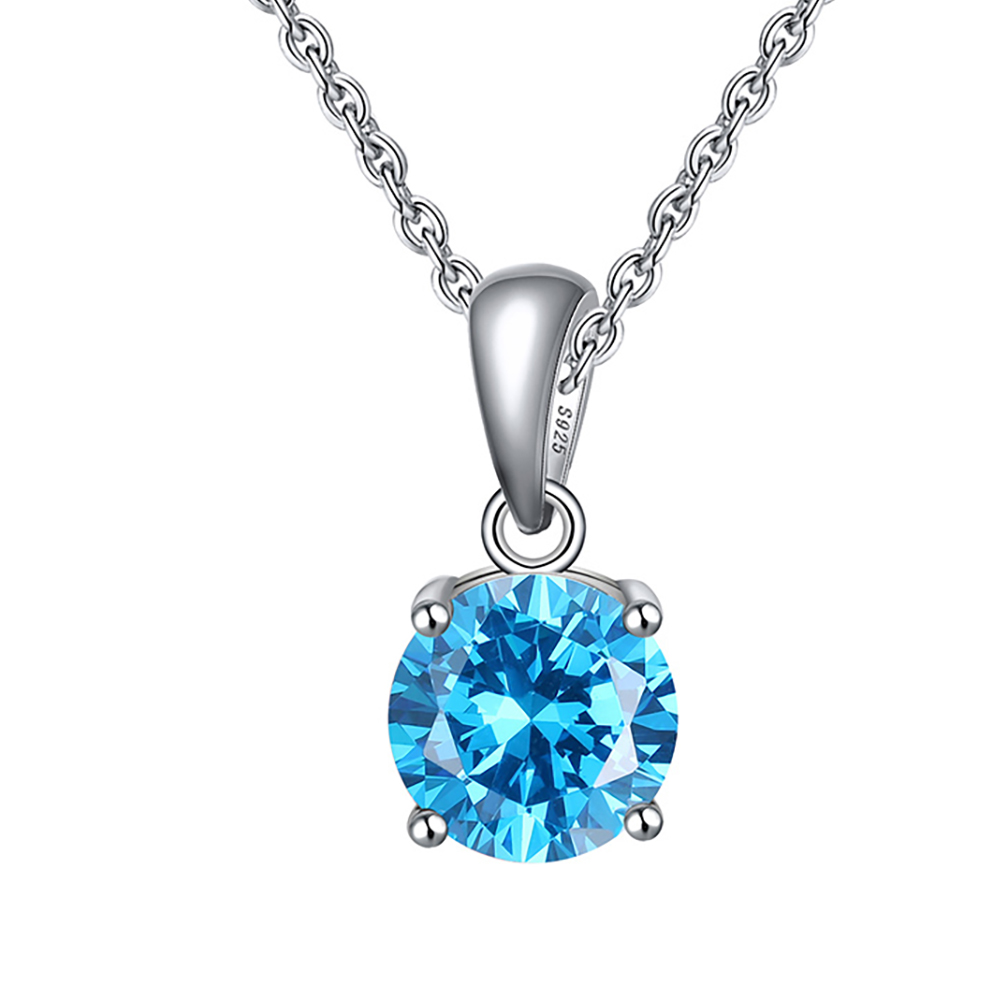 Solitaire Birthstone Necklace for Women Cz Sterling Silver Ginger Lyne - Picture 10 of 43