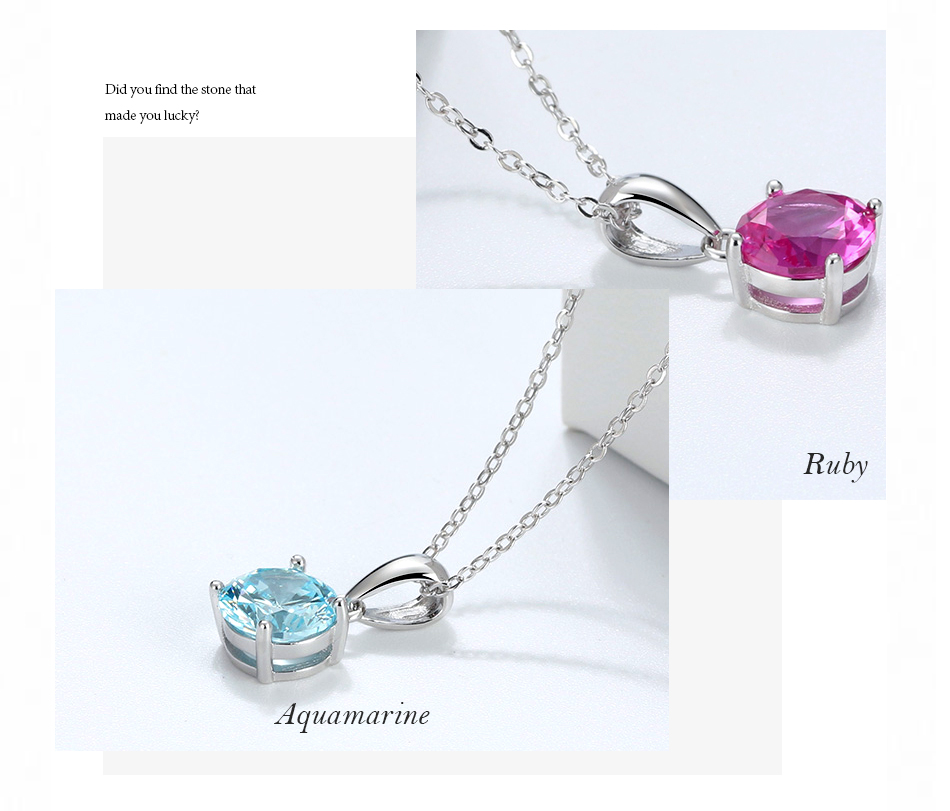 Solitaire Birthstone Necklace for Women Cz Sterling Silver Ginger Lyne - Picture 23 of 43