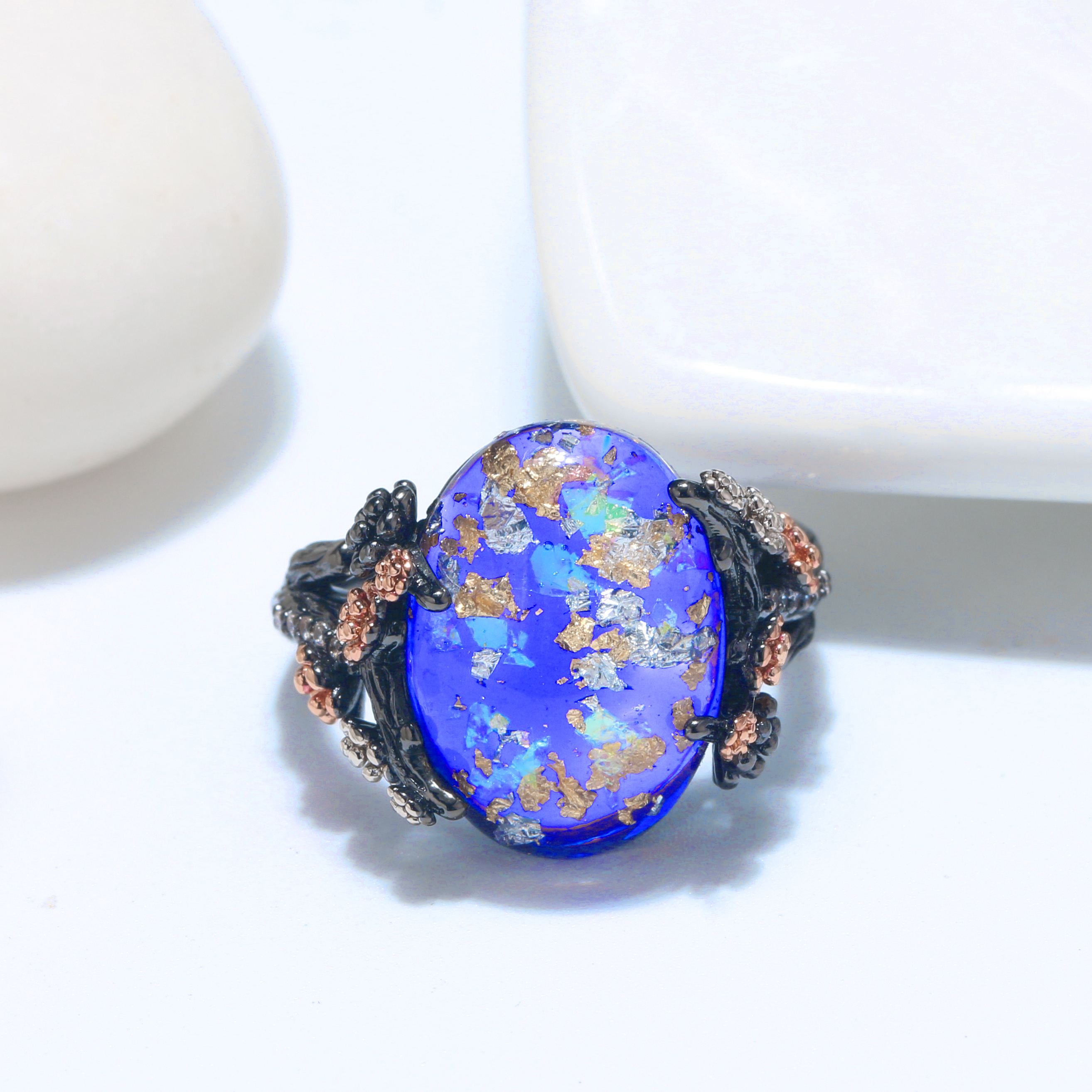 Henrietta Fire Opal Engagement Ring for Women Promise Ginger Lyne Collection - Picture 9 of 25