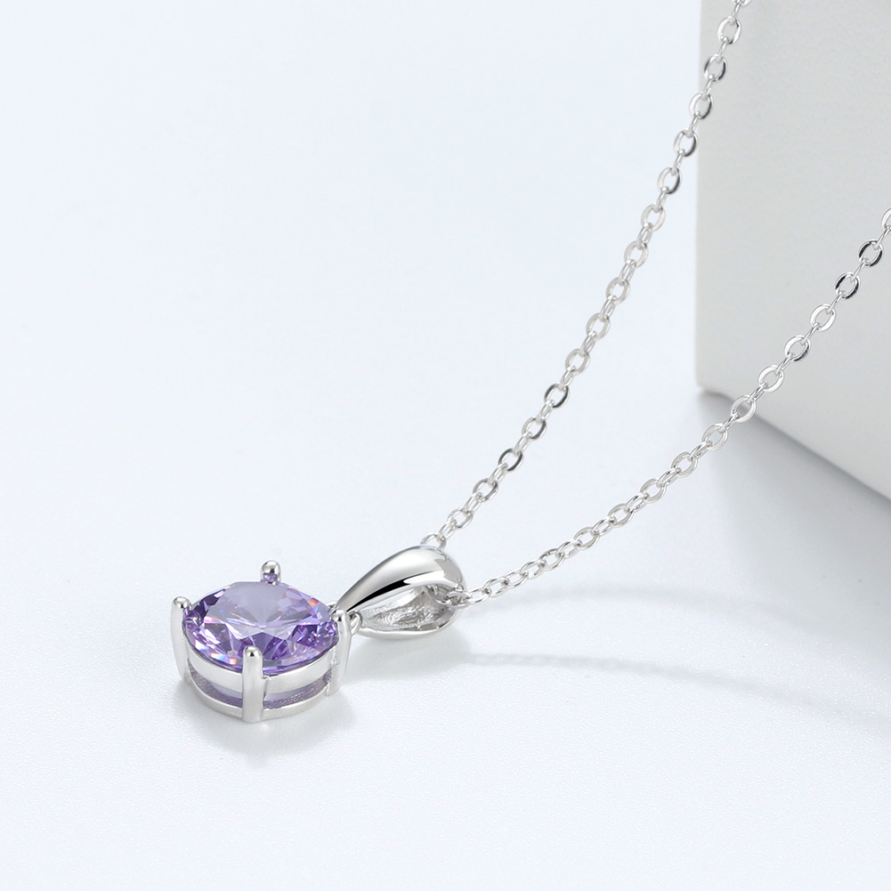 Solitaire Birthstone Necklace for Women Cz Sterling Silver Ginger Lyne - Picture 27 of 43