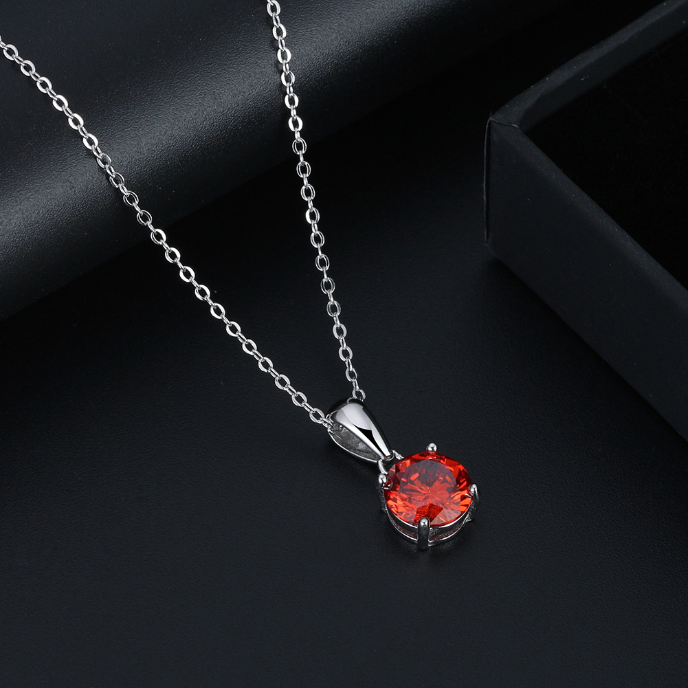 Solitaire Birthstone Necklace for Women Cz Sterling Silver Ginger Lyne - Picture 17 of 43
