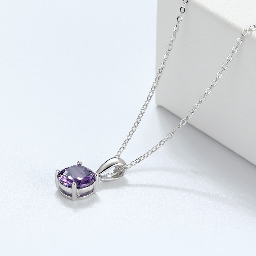 Solitaire Birthstone Necklace for Women Cz Sterling Silver Ginger Lyne - Picture 15 of 43