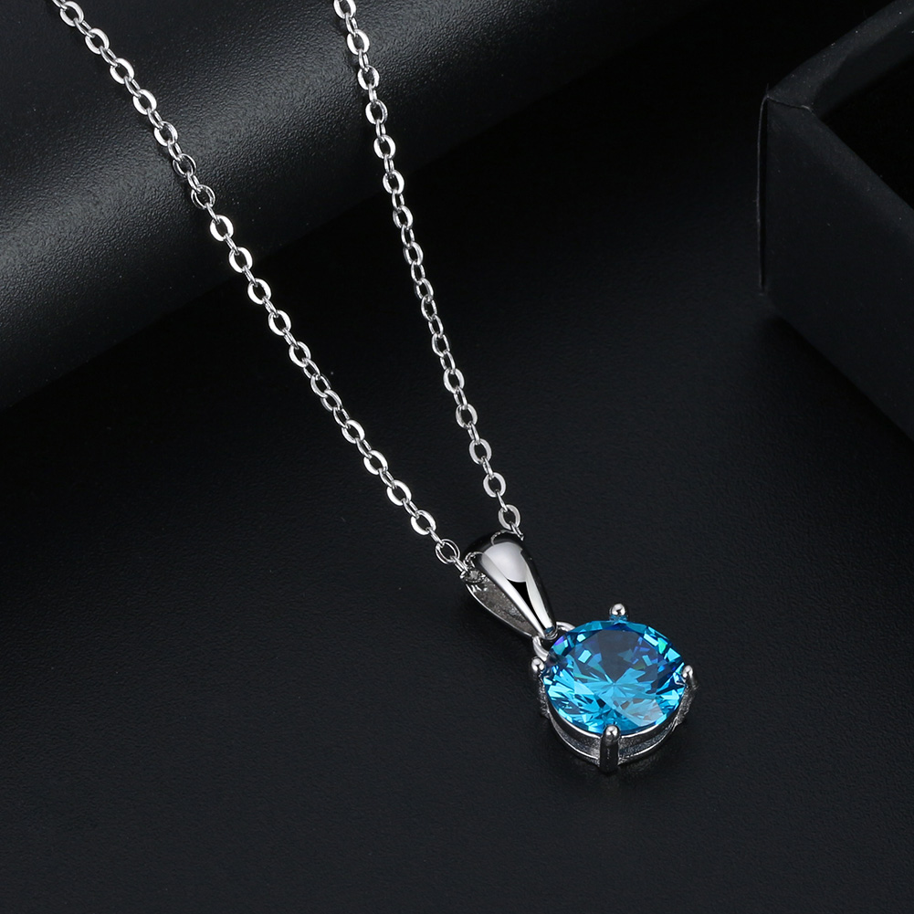 Solitaire Birthstone Necklace for Women Cz Sterling Silver Ginger Lyne - Picture 11 of 43