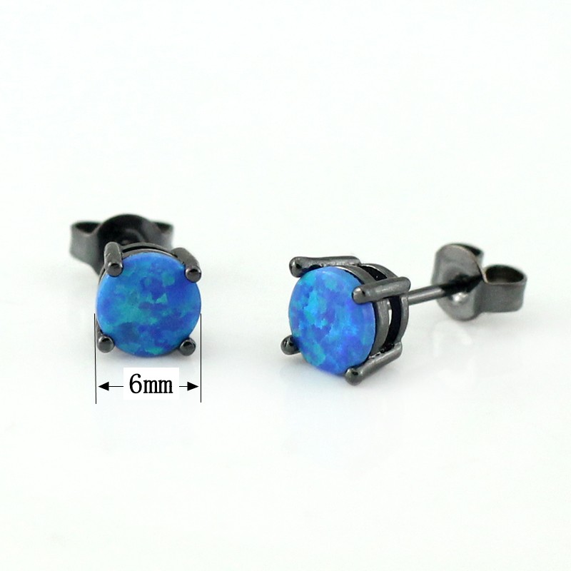 White Created Fire Opal Stud Earrings Wgold Plated Womens Ginger Lyne Collection