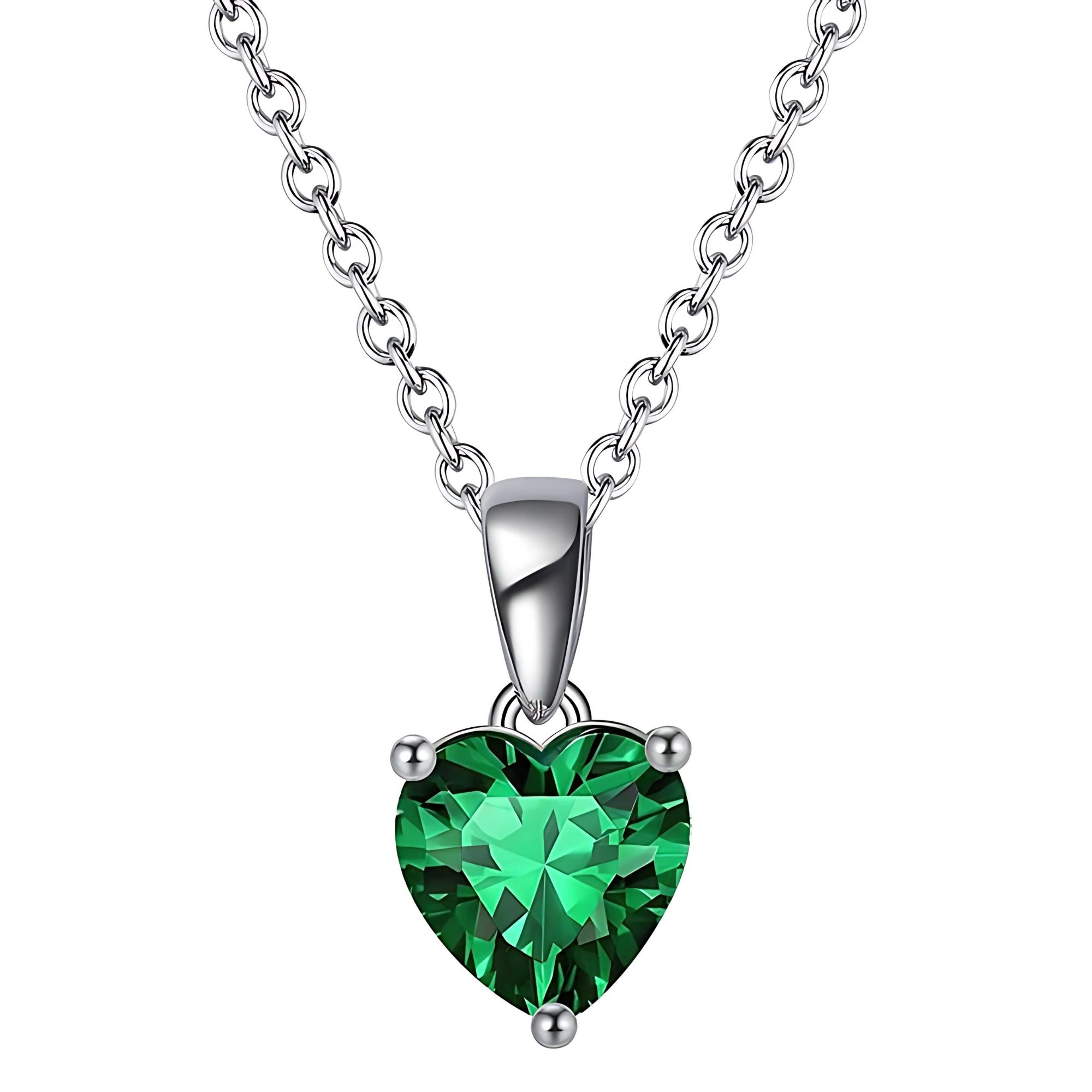 Birthstone Heart Necklace for Women Solitaire Cz Sterling Silver Ginger Lyne - Picture 12 of 19