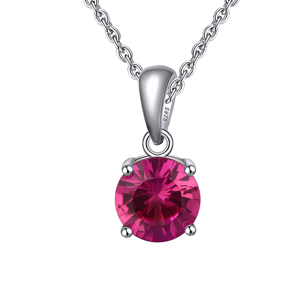 Solitaire Birthstone Necklace for Women Cz Sterling Silver Ginger Lyne - Picture 19 of 43