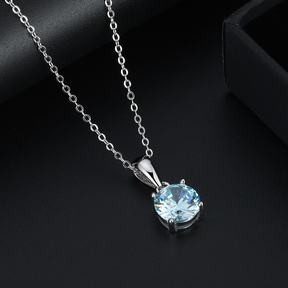 Solitaire Birthstone Necklace for Women Cz Sterling Silver Ginger Lyne - Picture 29 of 43