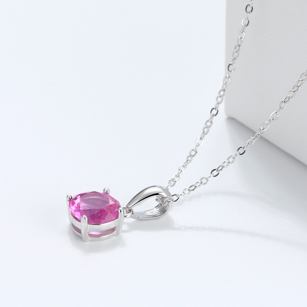 Solitaire Birthstone Necklace for Women Cz Sterling Silver Ginger Lyne - Picture 21 of 43