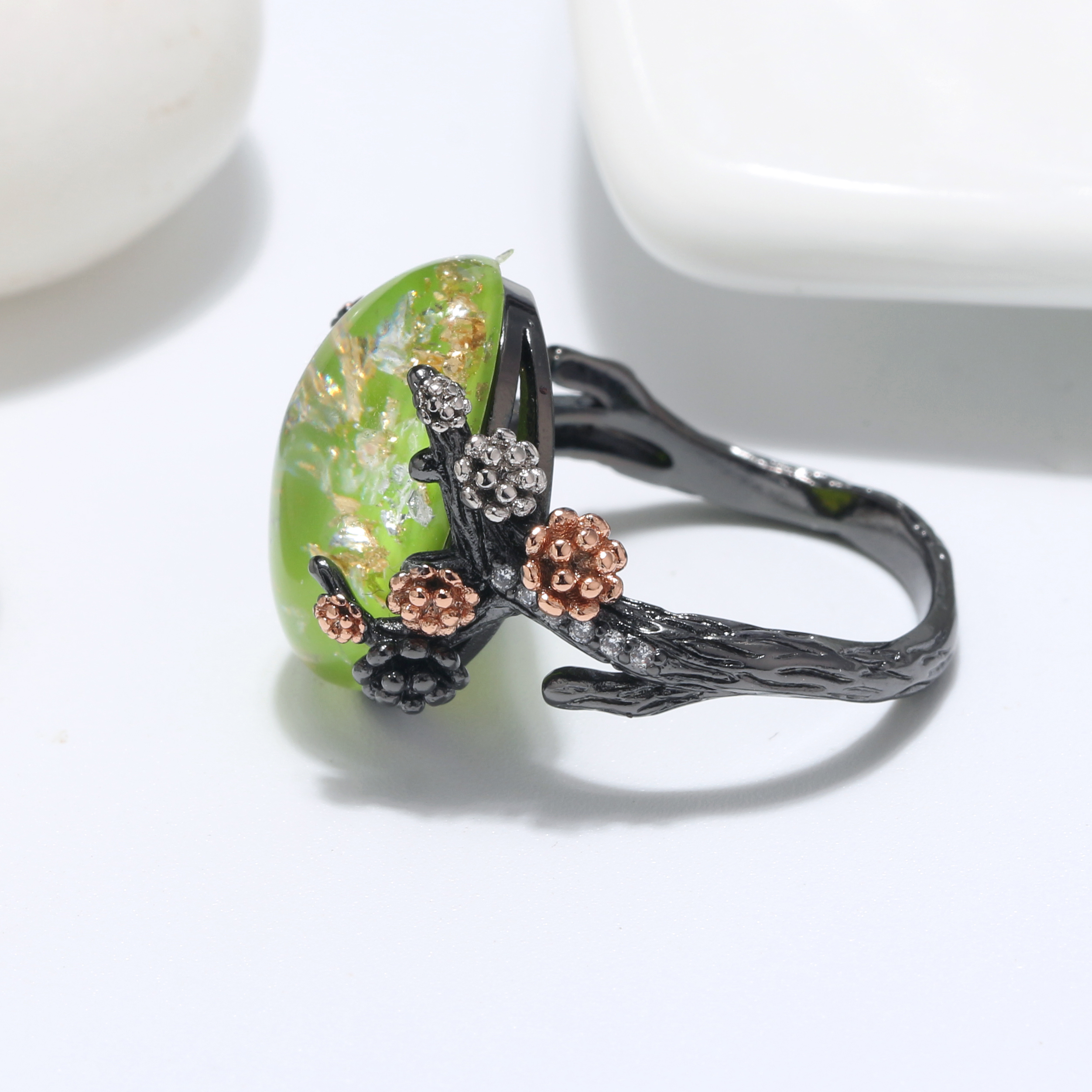 Henrietta Fire Opal Engagement Ring for Women Promise Ginger Lyne Collection - Picture 15 of 25